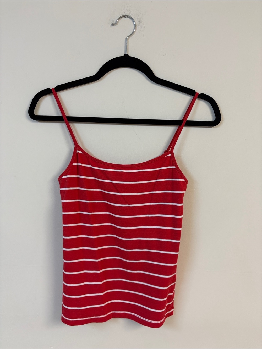 Forever 21 Red & White Striped Spaghetti Strap Tank Top size S - Picture 2 of 3